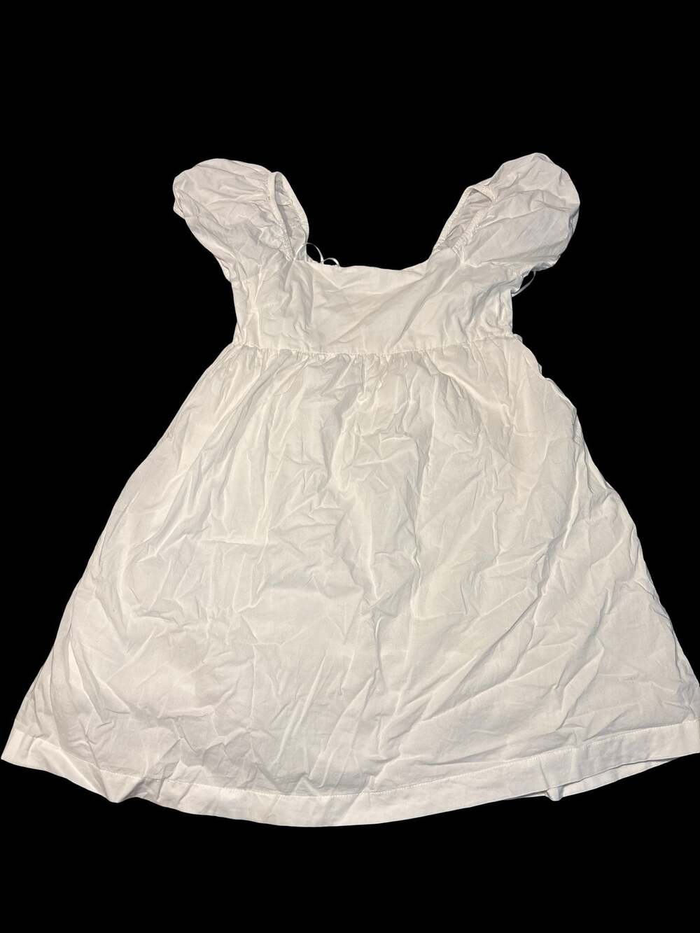 Abound Girls White Cotton Puff Sleeve Dress Cottagecore Lined Size M 13x22